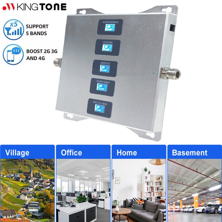 Smart 5Band B20/B8/B3/B1/B7 Cellphone Booster 800 900 1800 2100 2600 MHz 2G/3G/4G/5G Cell Phone Signal Booster for Home Office